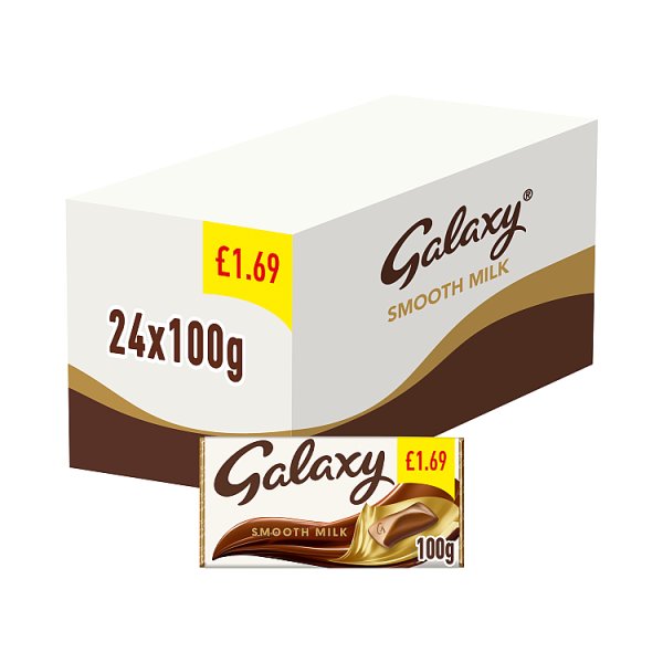 Galaxy Smooth Milk Chocolate Block Bar PMP 100g (Box of 24)