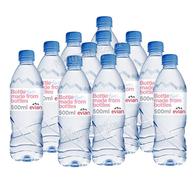 Evian Still Natural Mineral Water 500ml Bottles (12 & 24 Bottles)