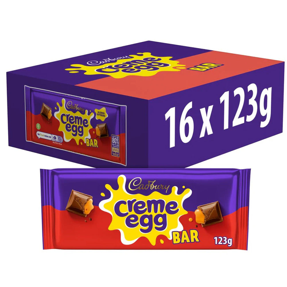 Cadbury Creme Egg Milk Chocolate Bar 123g (8 & 16 Bars)
