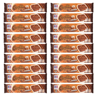 Hills Chocolate Orange Cream Biscuits 150g | Cream Filled Biscuit Packs (18 & 36 Pack Boxes) | Rich Chocolate Orange Flavor Sandwich Biscuits