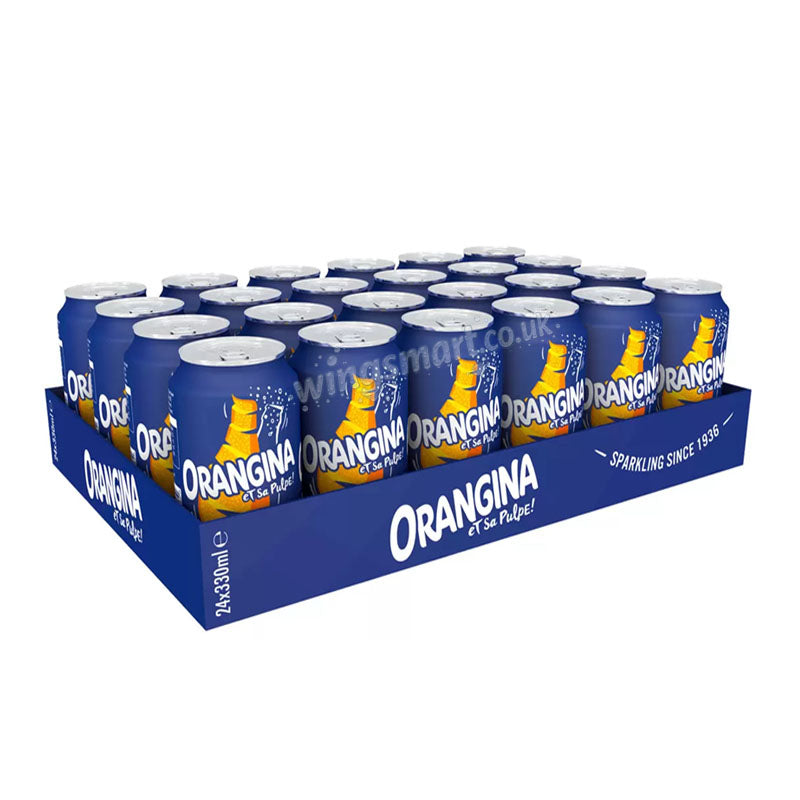 Orangina Orange Drink Cans 24 x 330ml Citrus Juice with Orange Pulp