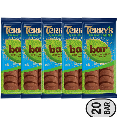 Terry's Milk Chocolate Mint Bar 90g (10 & 20 Bars)