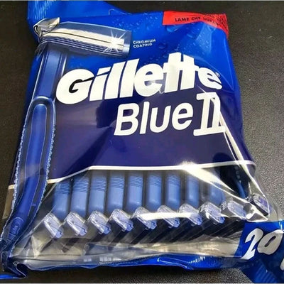 Gillette Blue II Disposable Razors 20 Pack Twin Blade Men's Shaving Razors