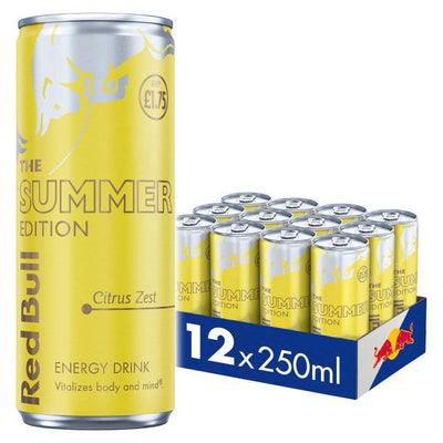 Red Bull Summer Edition Citrus Zest Energy Drink 250ml PMP – 6 or 12 Pack
