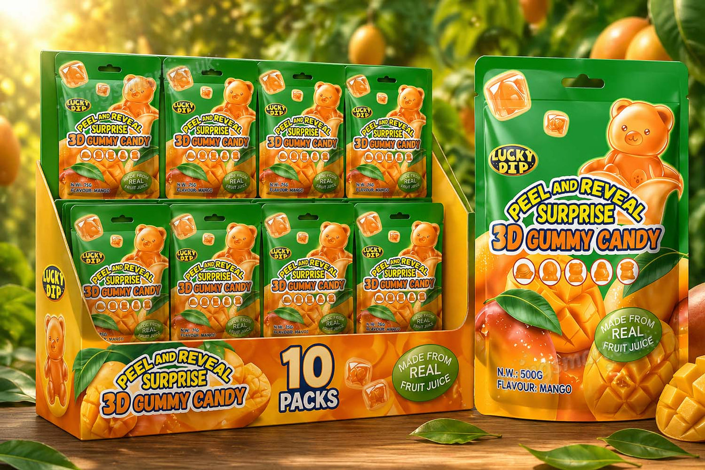 3D Mango Surprise Peel & Reveal Gummies 75g – 10 Count
