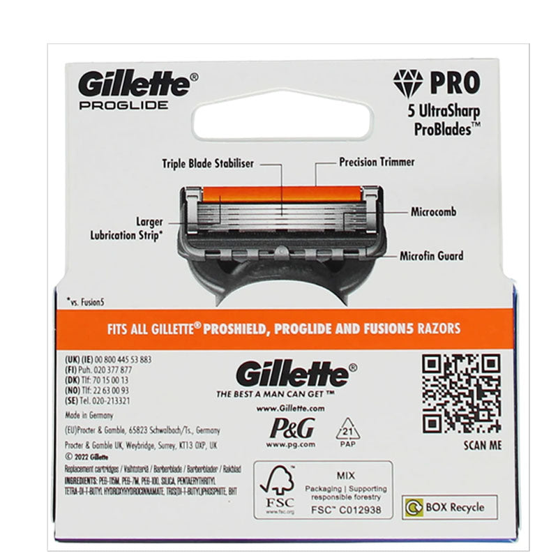 Gillette Fusion ProGlide Blades 4 Pack Razor Cartridge Refills for Men