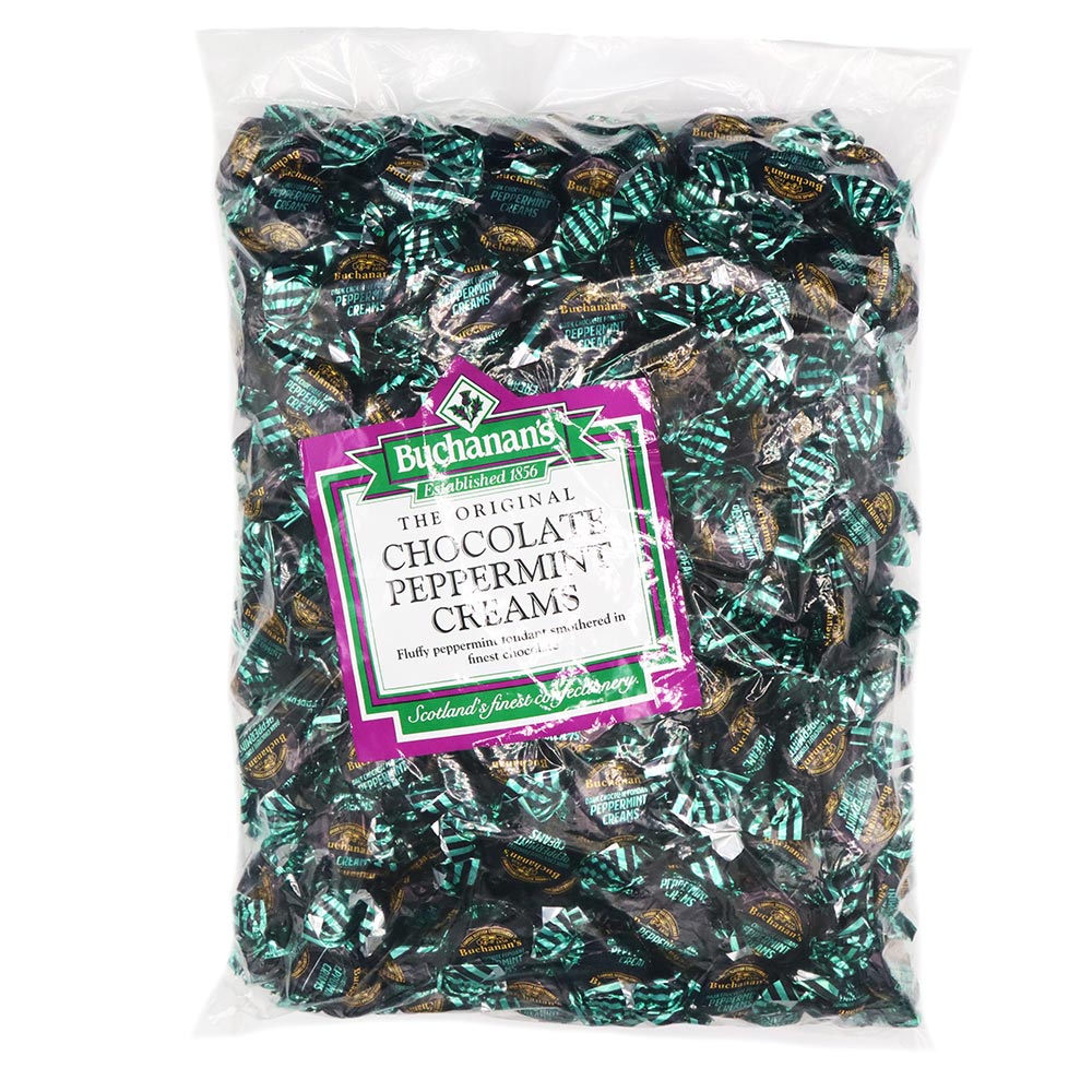 Buchanan’s Chocolate Peppermint Creams Dark Chocolate Bag 1kg–3kg