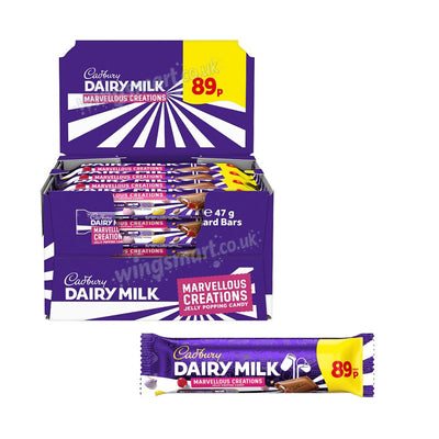 Cadbury Dairy Milk Marvellous Creations Jelly Popping Candy 47g PMP Box of 24 Bars