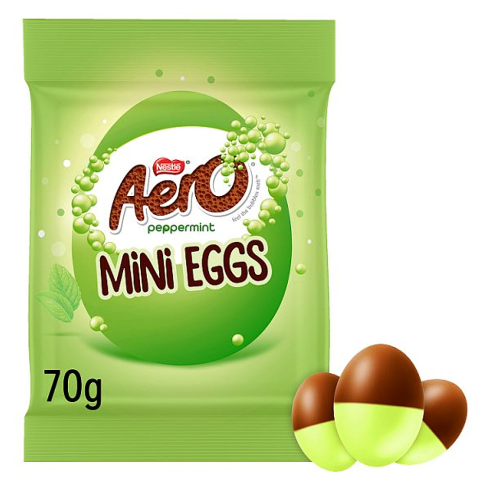 Aero Peppermint Milk Chocolate Easter Mini Eggs 70g (Pack of 12)