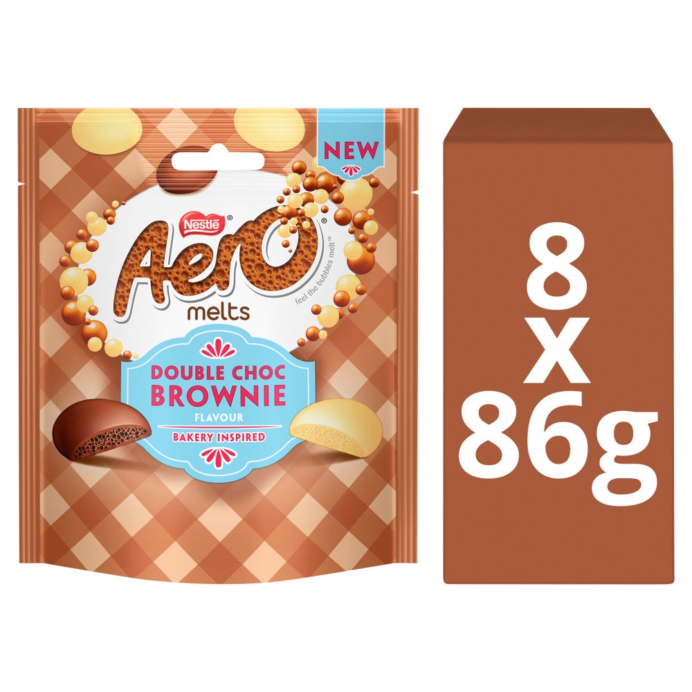 Aero Melts Double Chocolate Brownie Bag 86g(8 Packs)