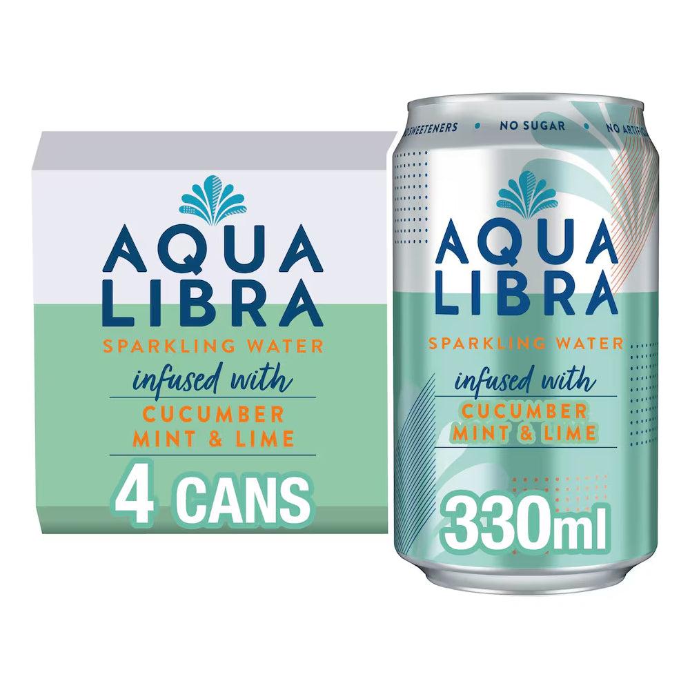 Aqua Libra Sparkling Water Variety Pack 330ml (Pack of 4)