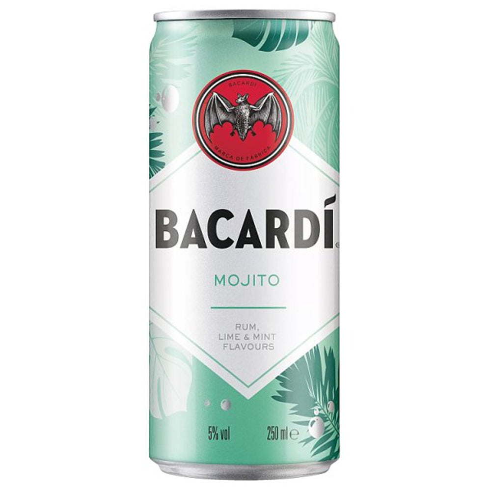 BACARDÍ Mojito Premix Rum Cocktail, 25cl (Case of 12)