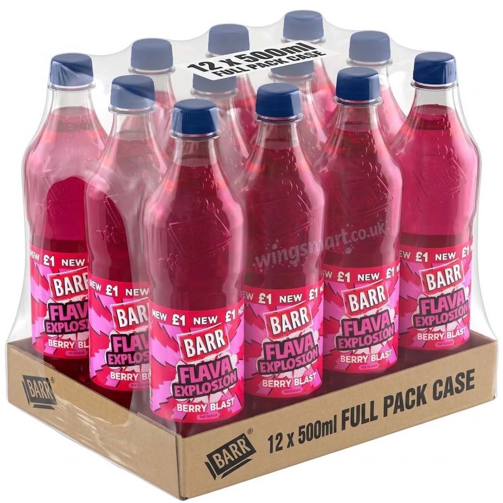BARR Berry Blast Sugar Free Soft Drink 500ml (Pack of 12)