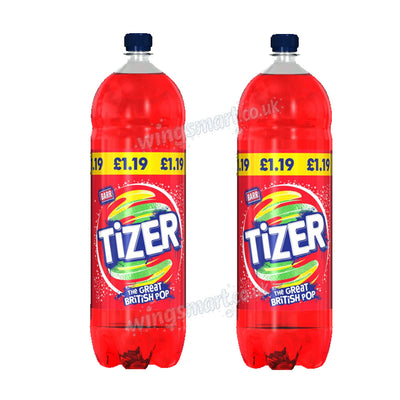 Barr Tizer Great British Pop 2L Bottle – Sparkling Soft Drink with Sweeteners