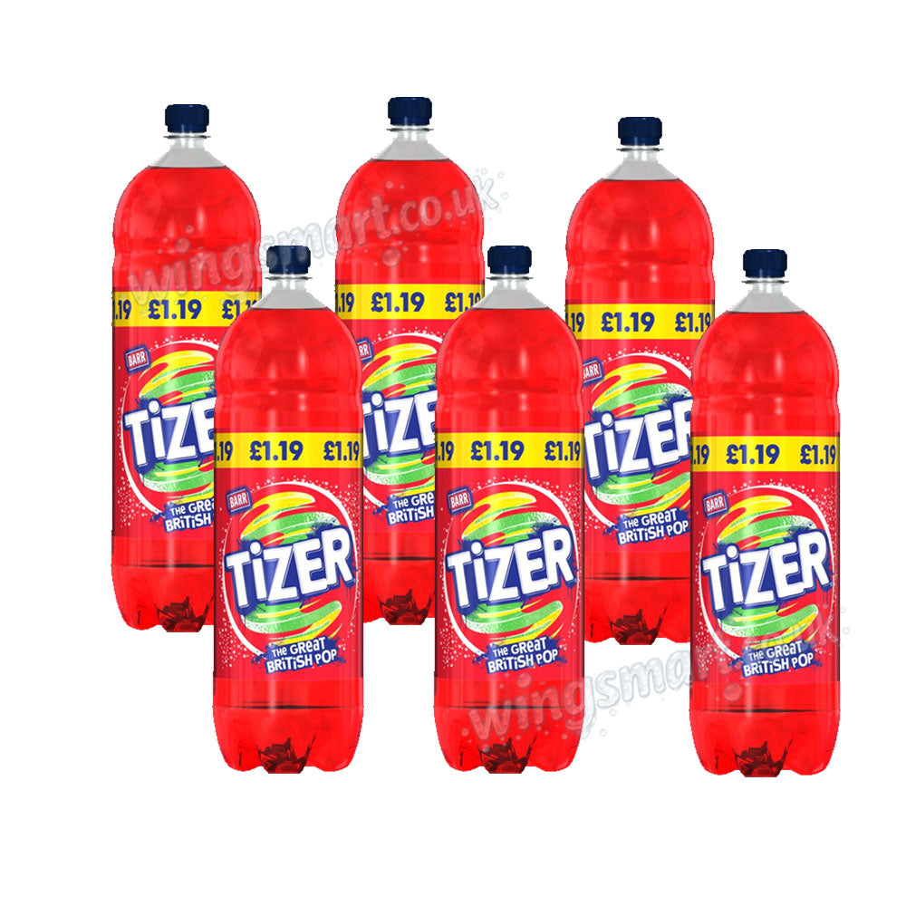 Barr Tizer Great British Pop 2L Bottle – Sparkling Soft Drink with Sweeteners