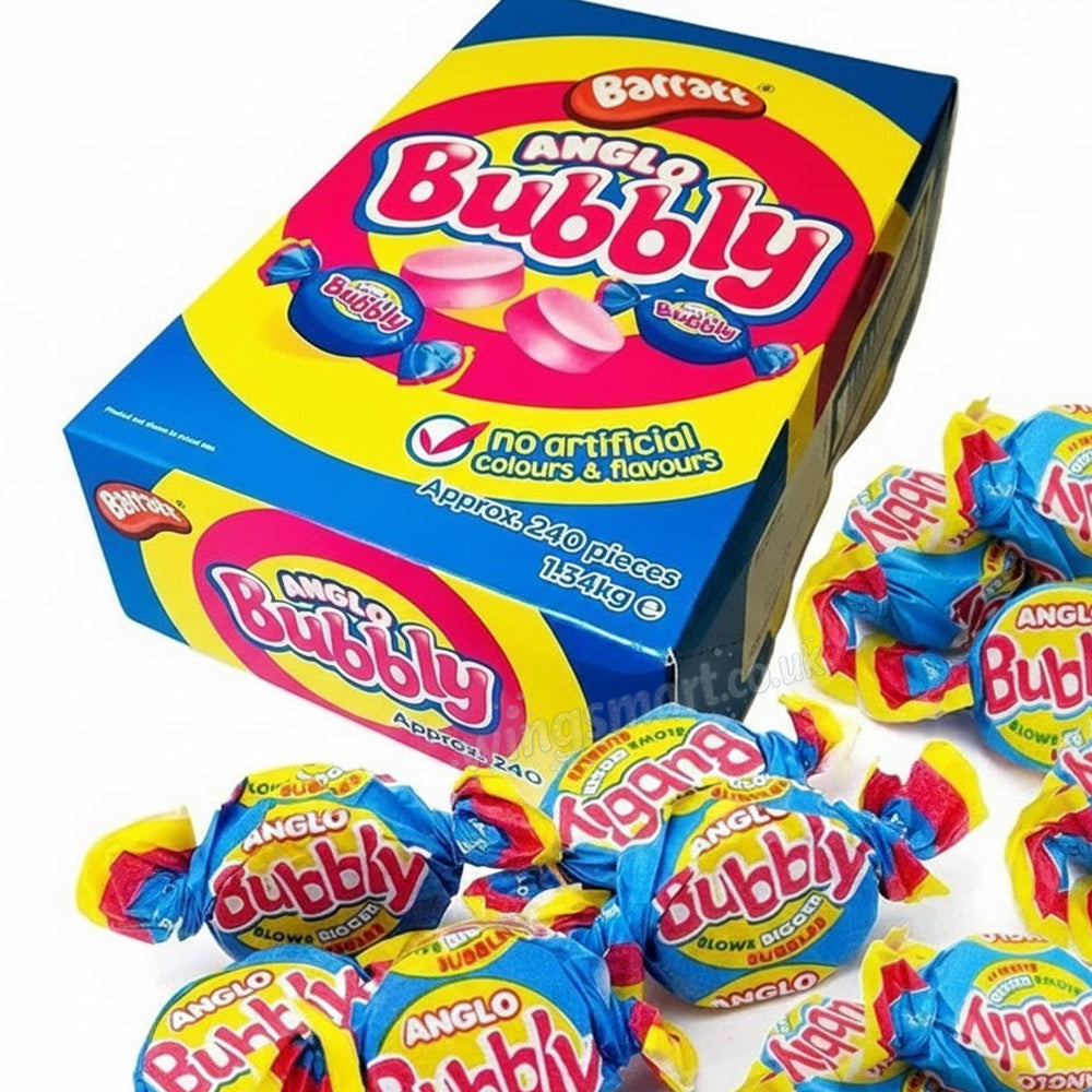 Barratt Anglo Bubbly Bubblegum 240pc Box 1.44kg