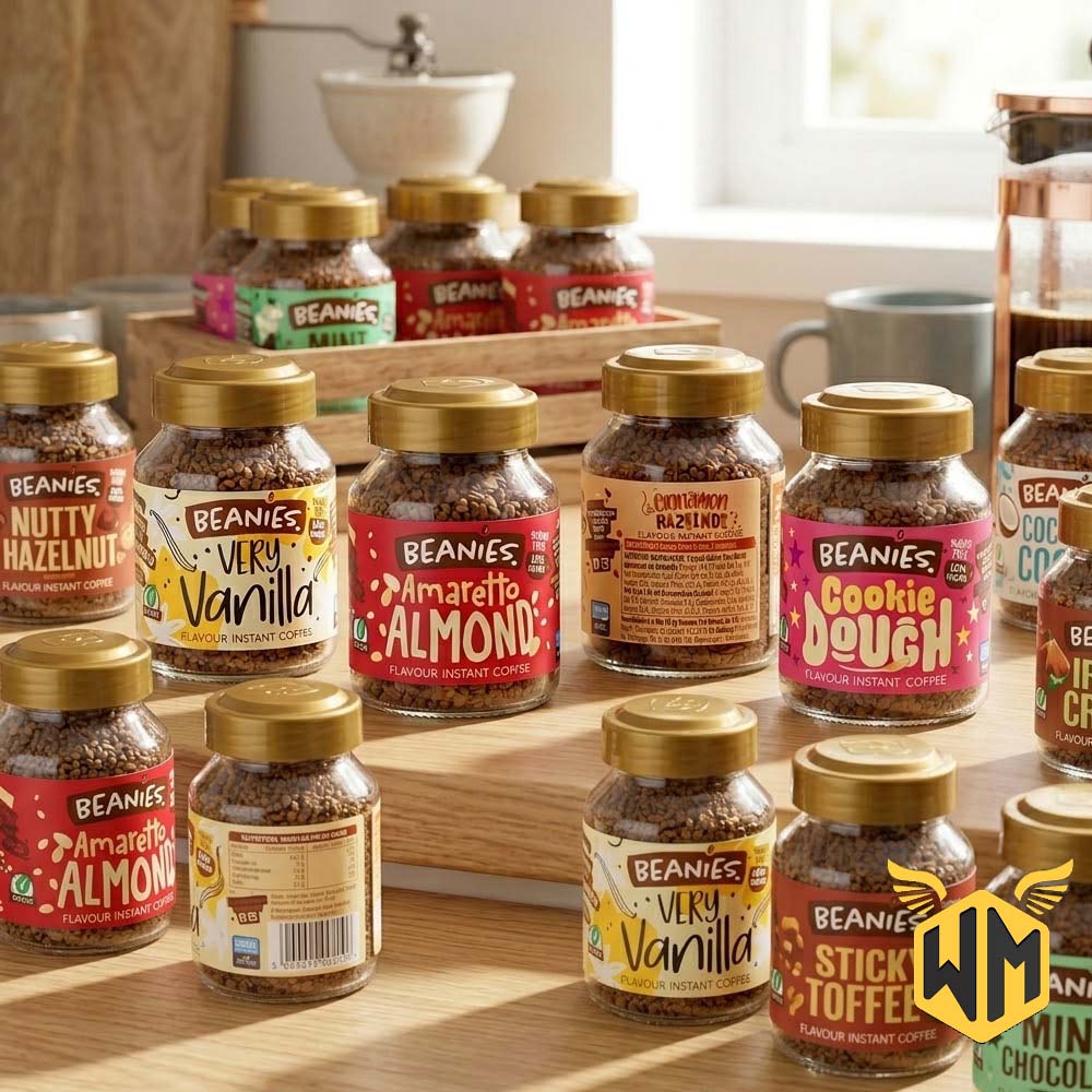Beanies 50g Flavour Coffee Variety Pack – Instant Flavoured Coffee Jars (6 / 12 / 18 / 24 Random Mixed)