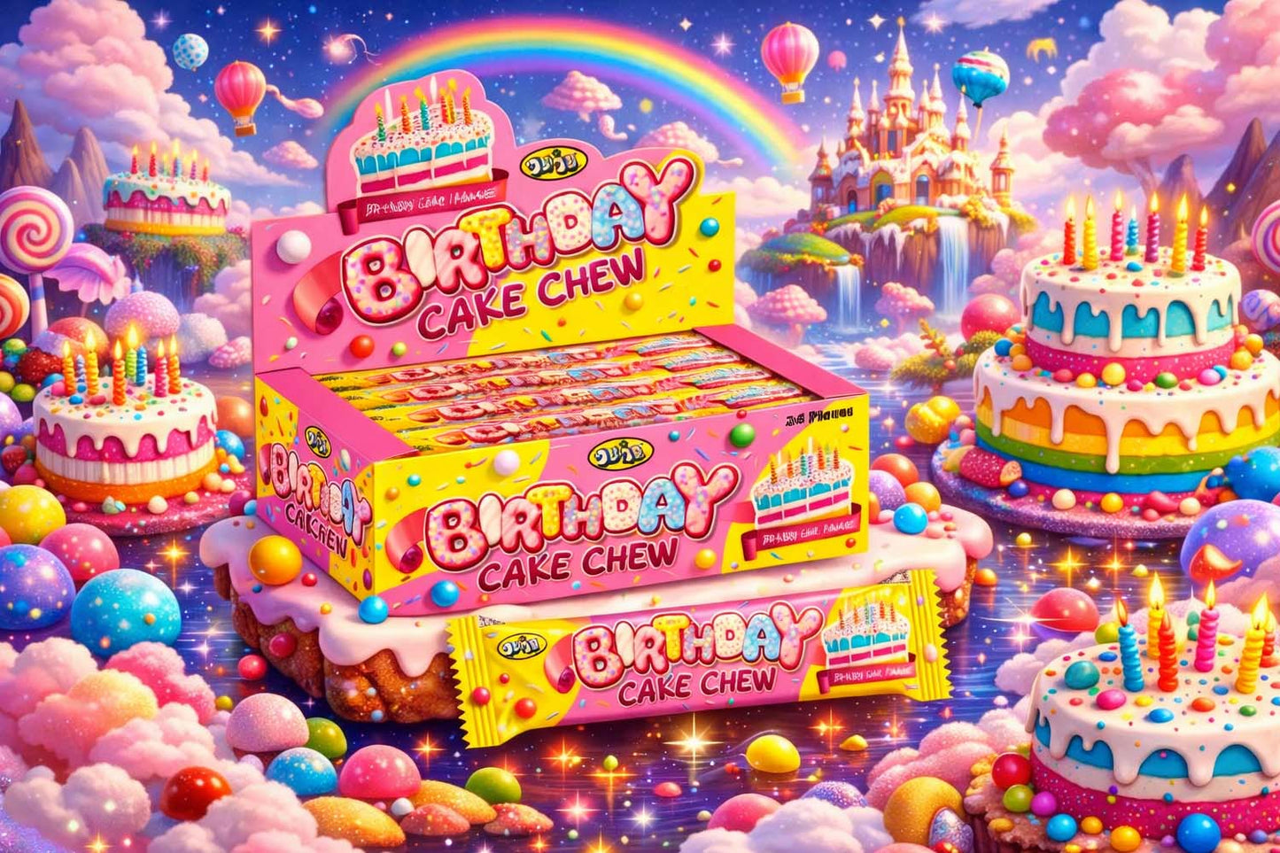 Birthday Cake Chew Bar 20g – 24 Count Box