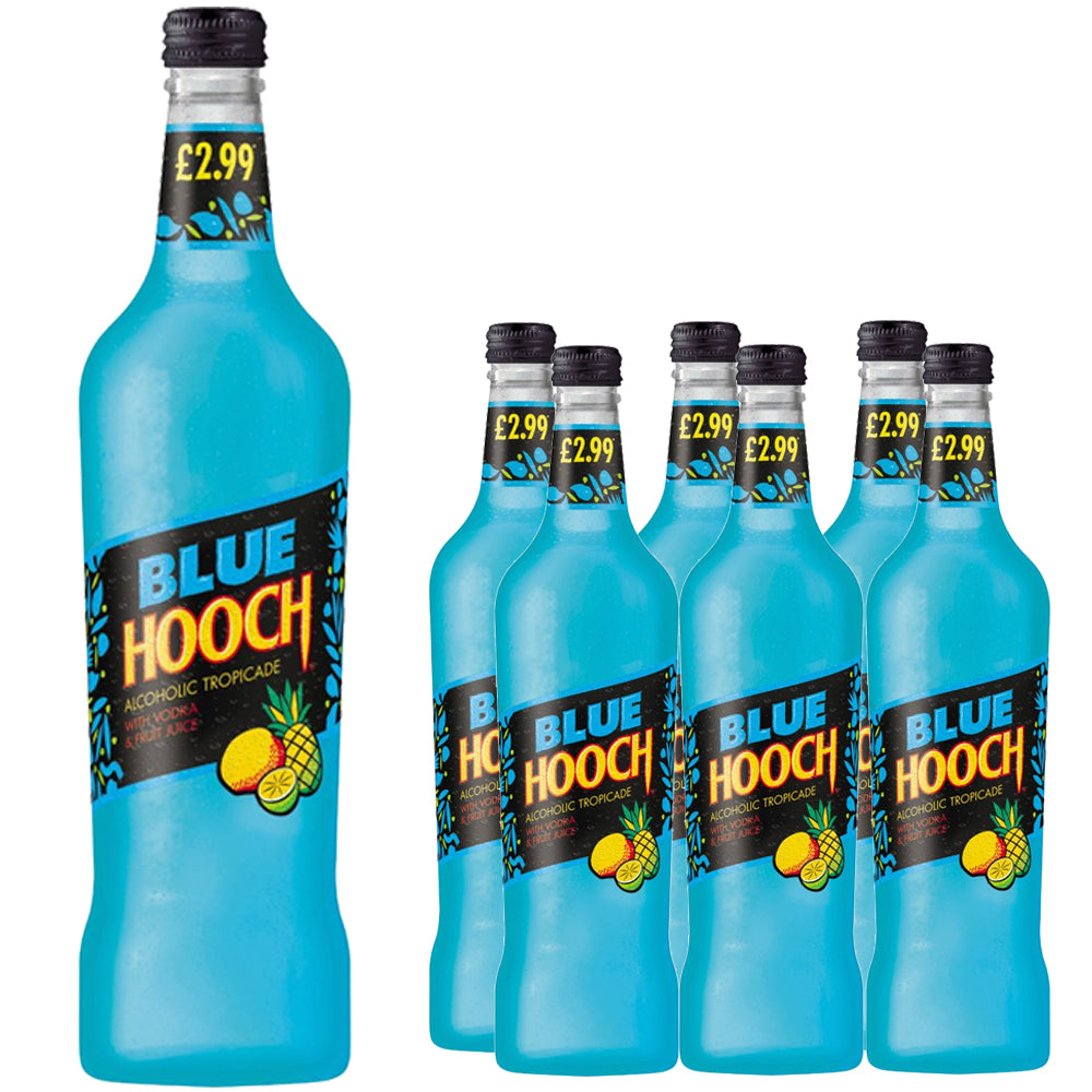 Blue Hooch Alcoholic Tropicade with Vodka & Fruit Juice 70cl (Pack of 6)