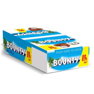 Bounty Coconut Milk Chocolate Bar 57g PMP (24 Bars)