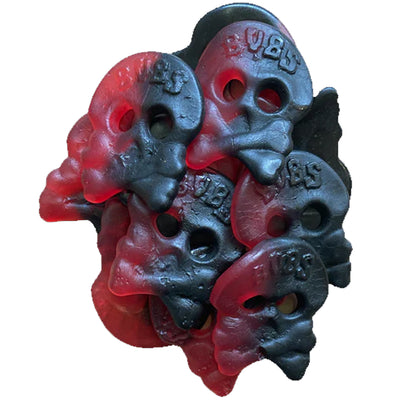 Bubs Vegan Large Liquorice & Raspberry Skulls