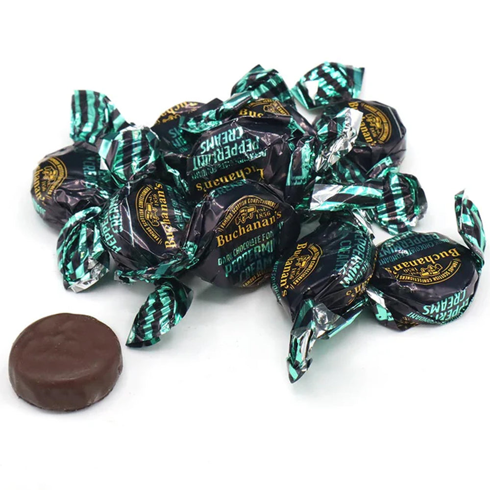 Buchanan’s Chocolate Peppermint Creams Dark Chocolate Bag 1kg–3kg