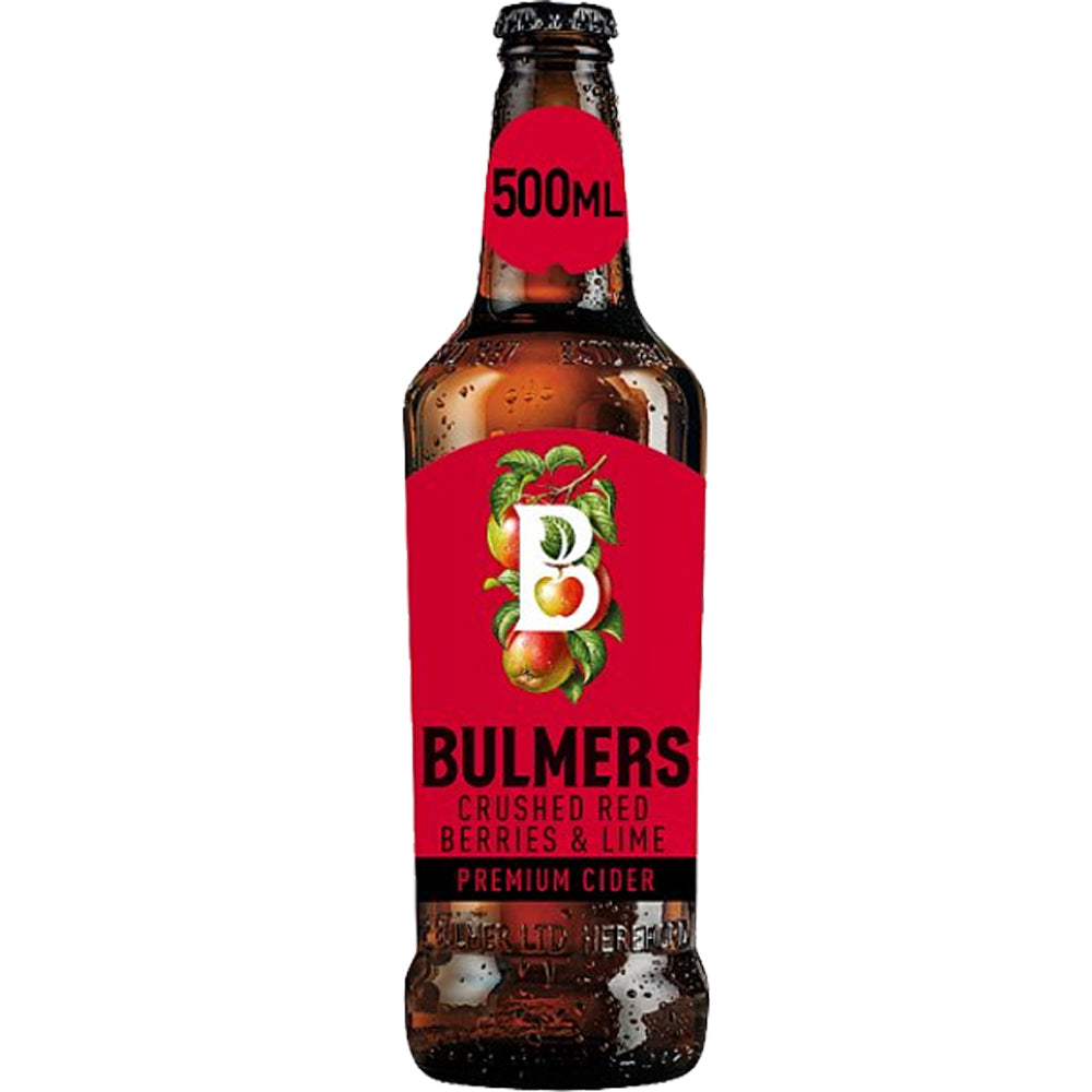 Bulmers Crushed Red Berries & Lime Cider Bottle 4% ABV 500ml (Case of 12)