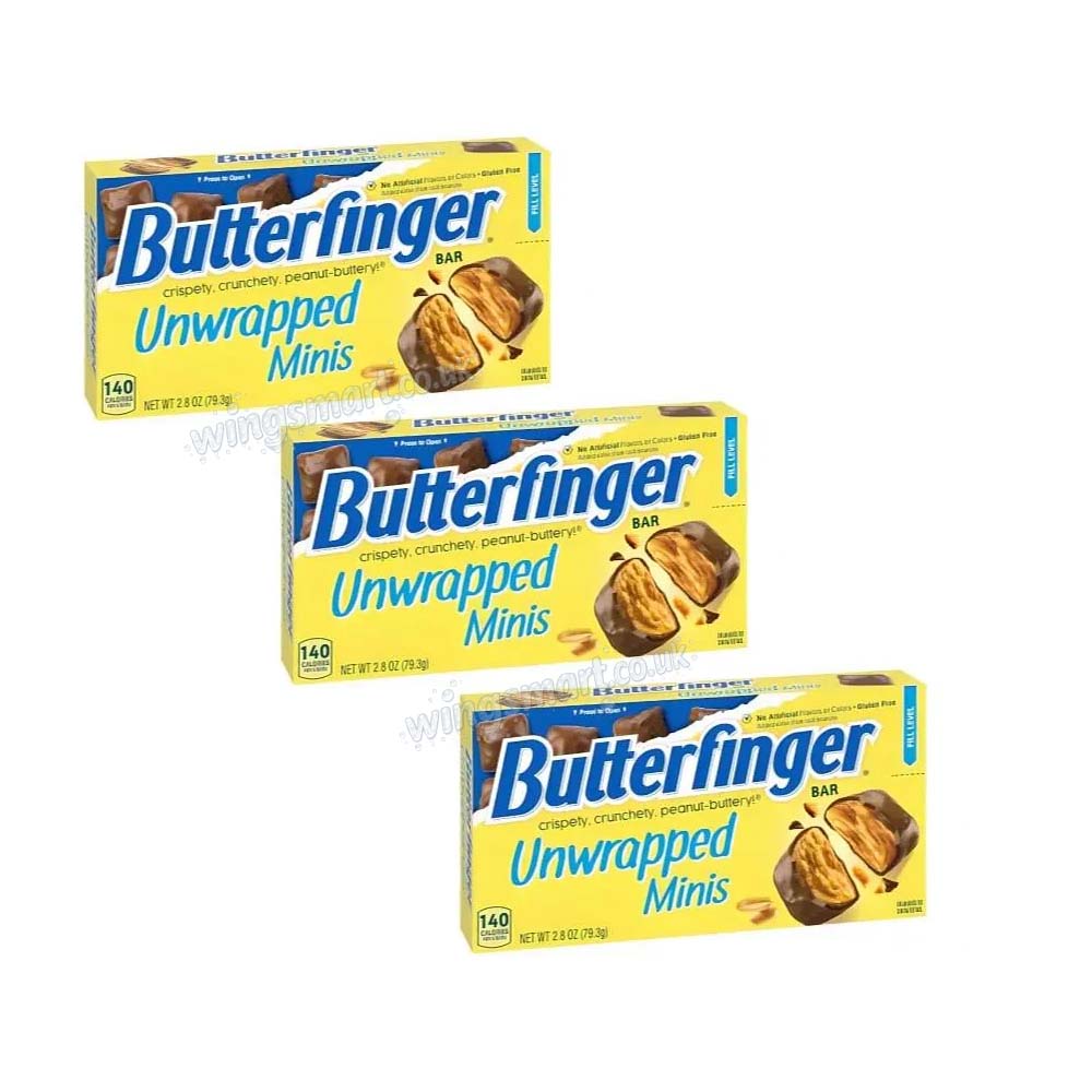 Butterfinger Unwrapped Minis Chocolate Bars 79g (Pack of 3)