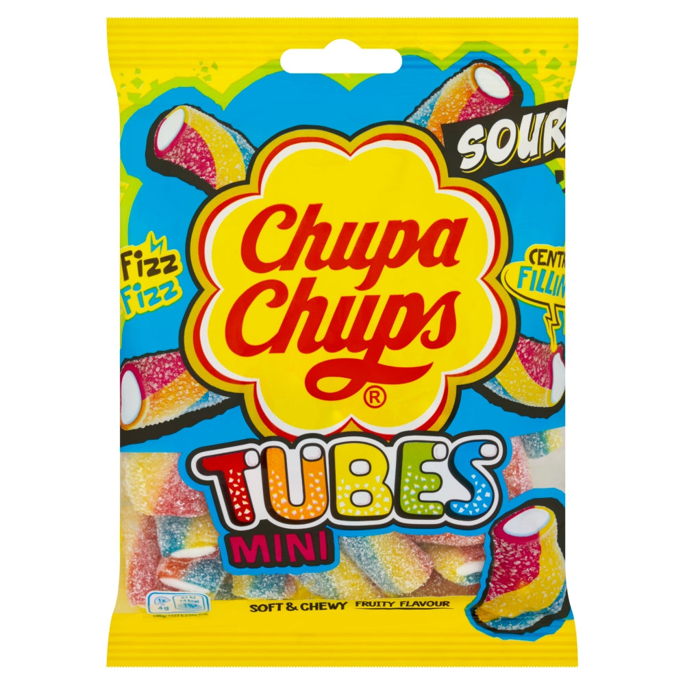 Chupa Chups Soft & Chewy Fruity Mini Tubes 130g (Pack of 12)