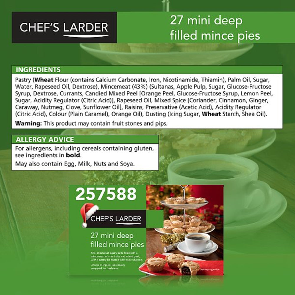 Chef's Larder 27 Mini Deep Filled Mince Pies