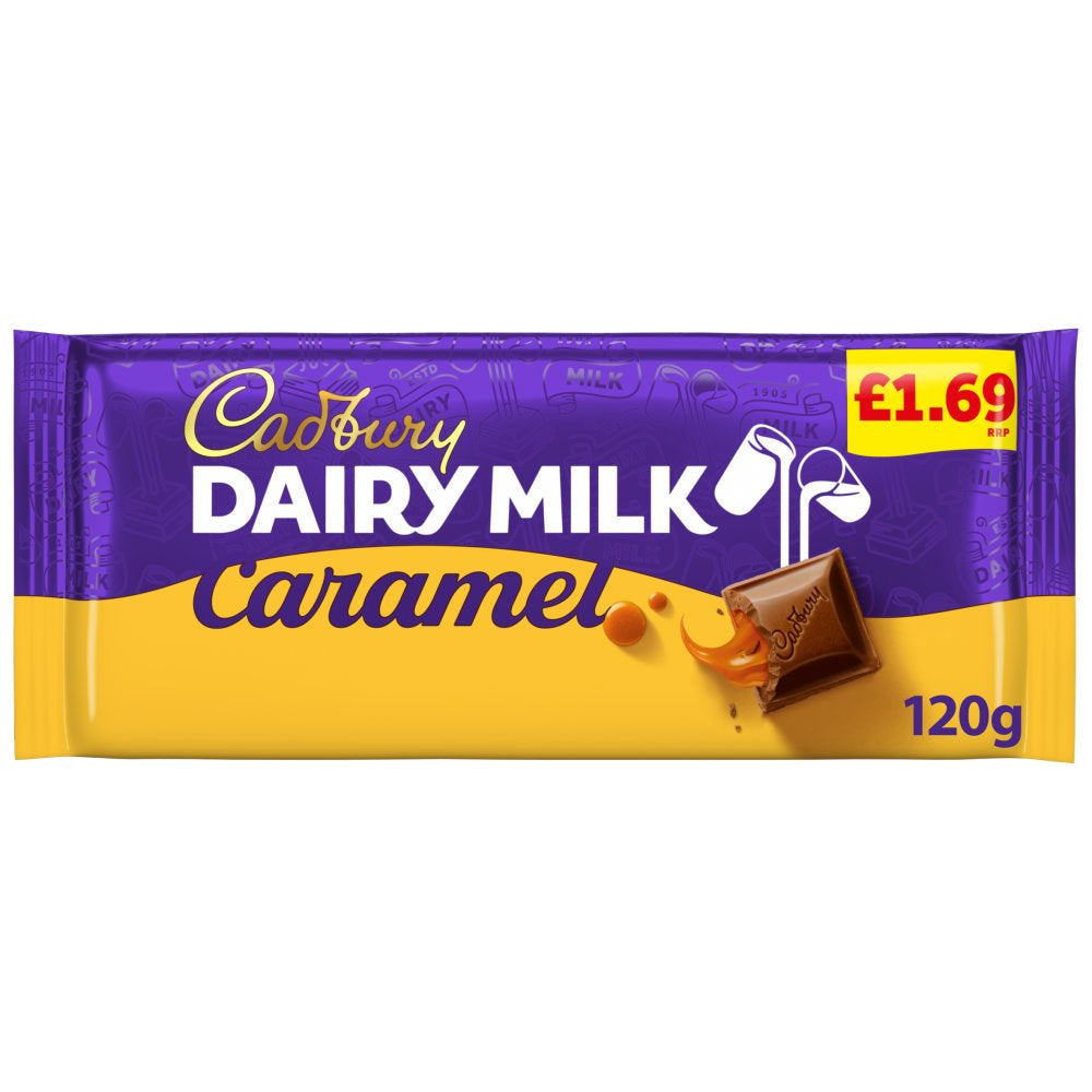 Cadbury Dairy Milk Caramel Chocolate Bar 120g PMP (Box of 16)