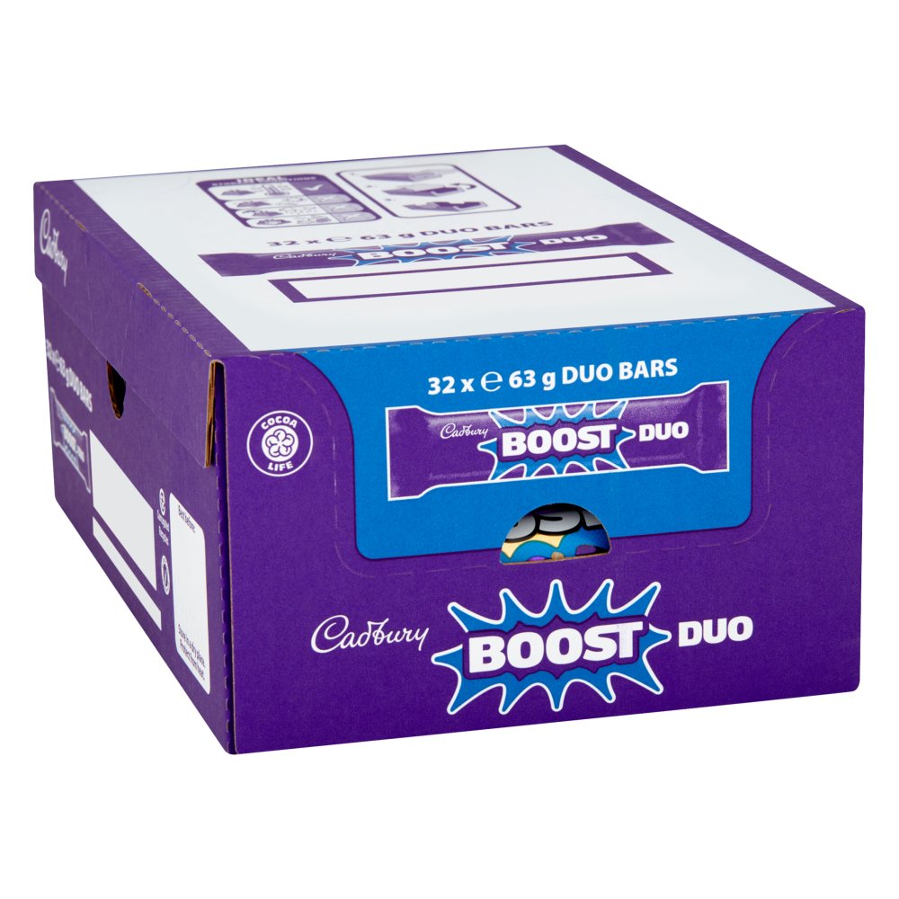 Cadbury Boost Duo Chocolate Bar 63g (Box of 32)