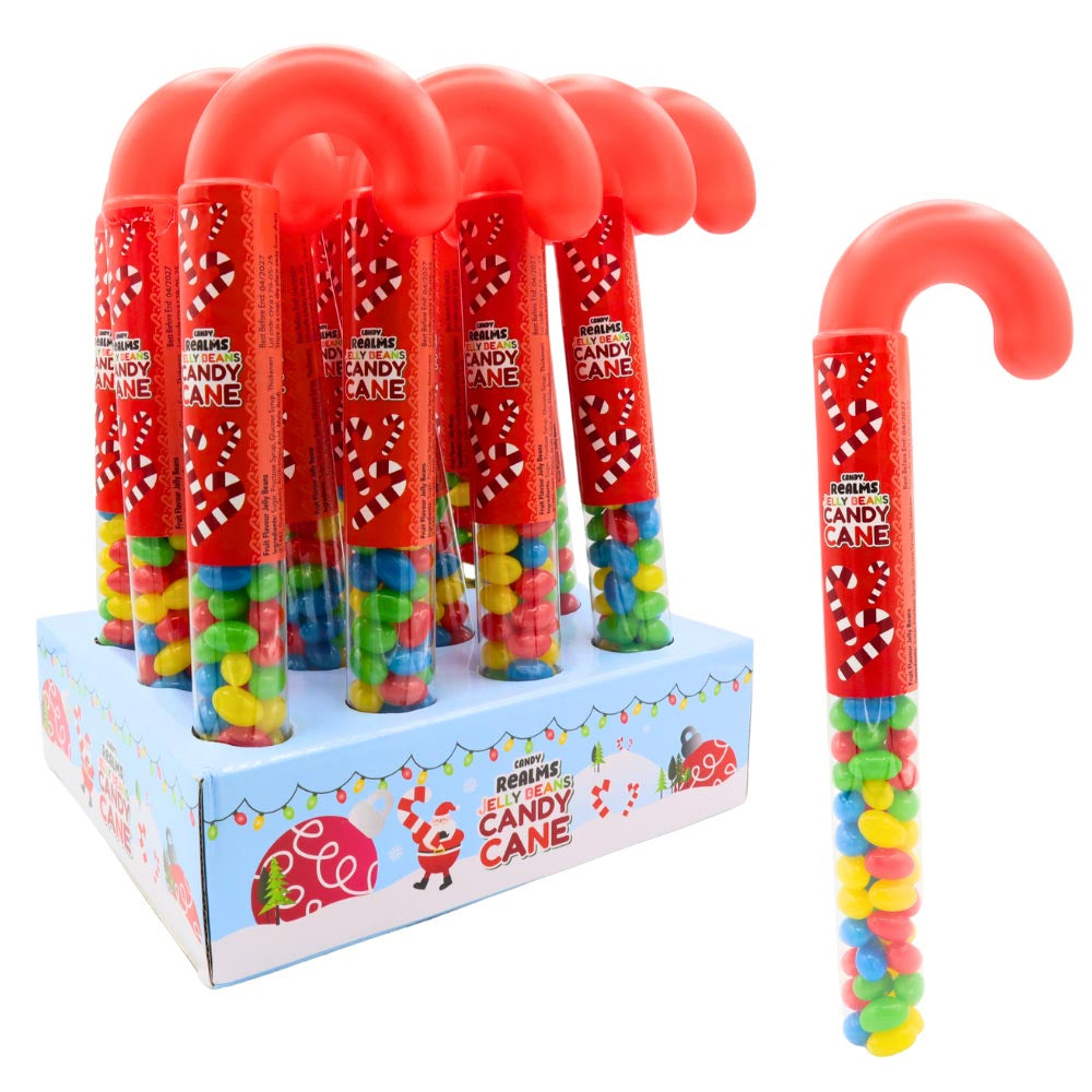 Candy Realms Jelly Beans Candy Cane 80g – 12 Tubes