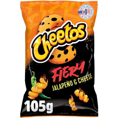 Cheetos Fiery Jalapeno & Cheese Sharing Crisps 105g (Case of 9)
