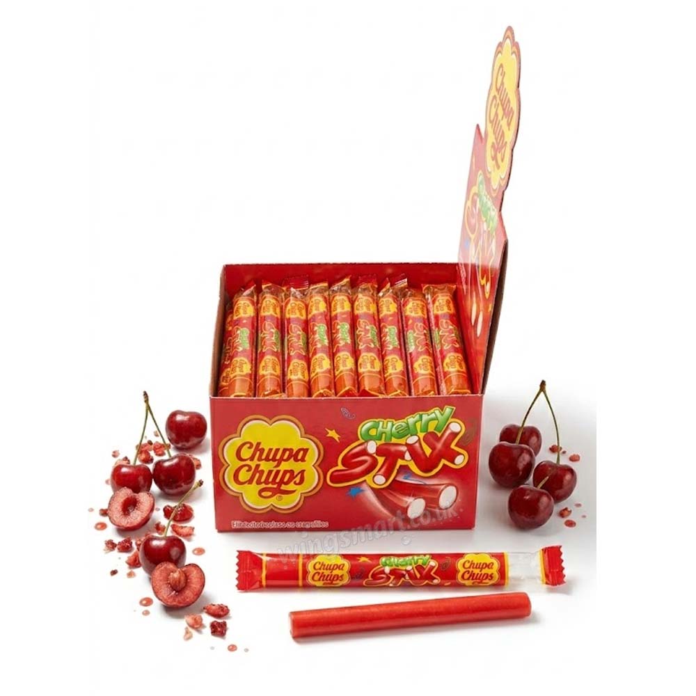 Chupa Chups Cherry Stix Filled Cherry Candy 150 x 10g Packs