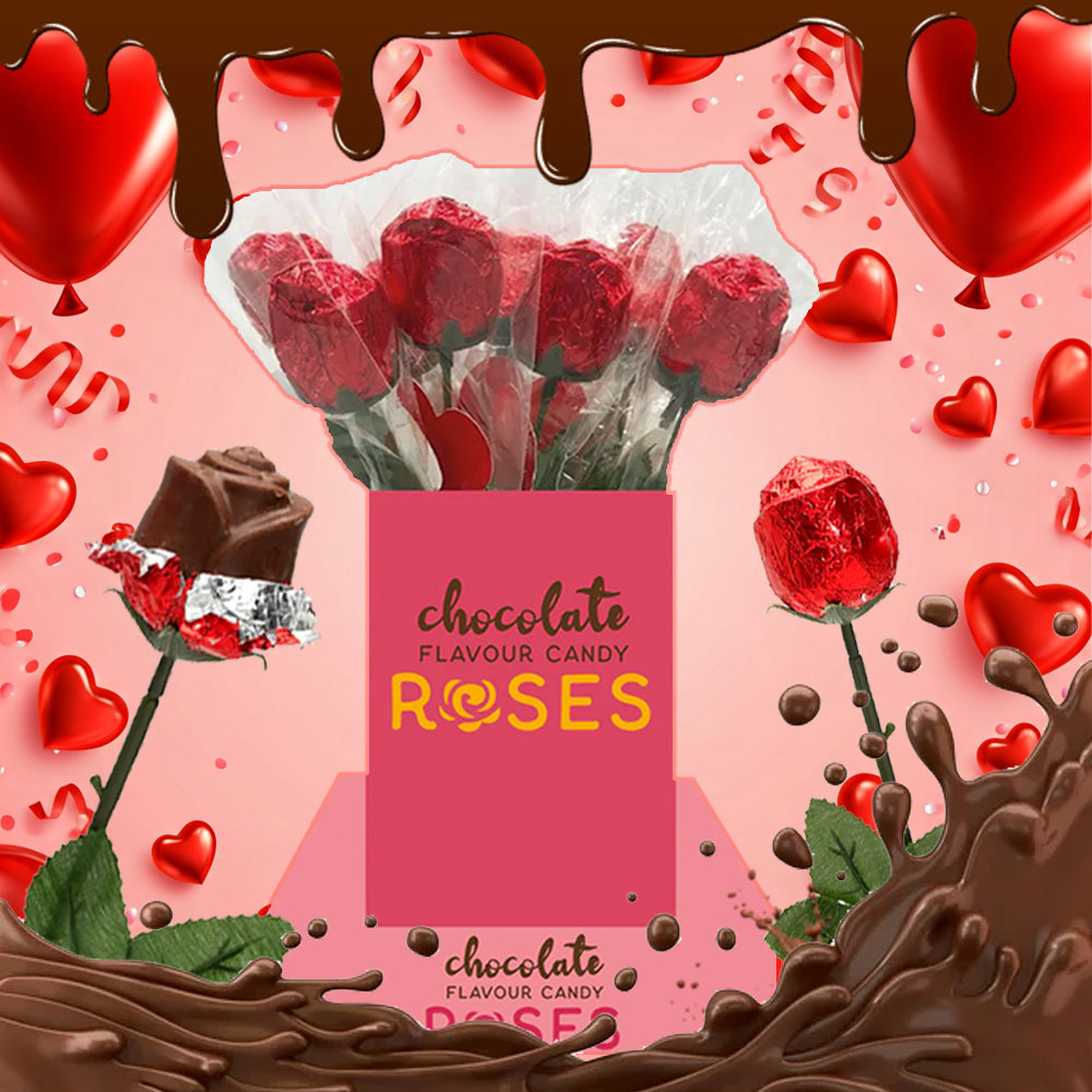 Chocolate Flavoured Candy Roses 18g (Pack of 18)
