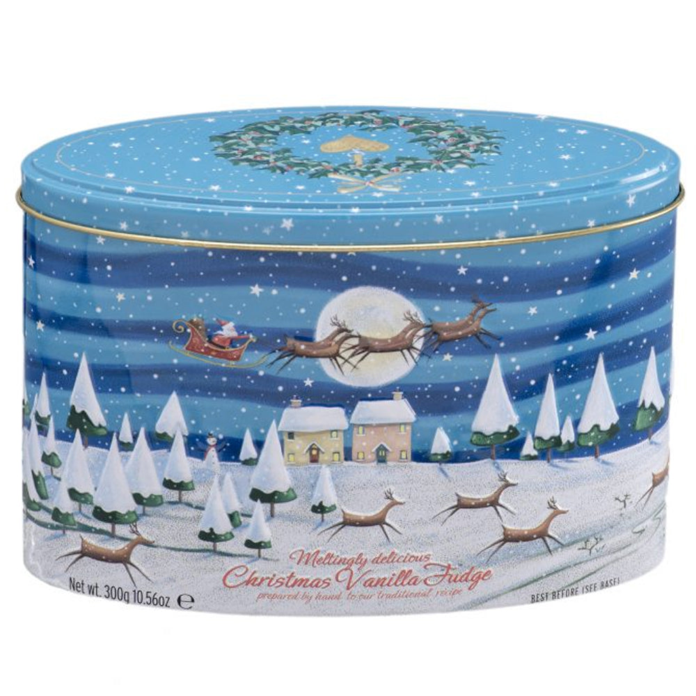 Christmas Night Scene Vanilla Fudge Tin 300g