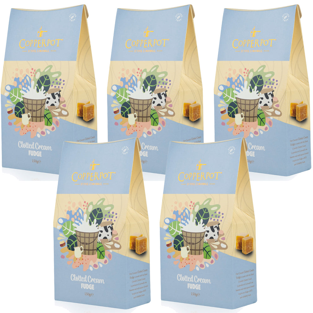 Copperpot Clotted Cream Fudge Box 150g (Pack of 5)