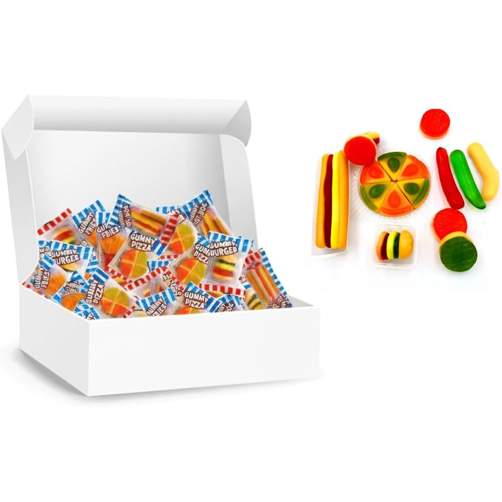 Crazy Candy Factory Mini Gummy Food Mix 10g – Mini Burgers, Hot Dogs & Pizza (50 x Random Mixed Packs)