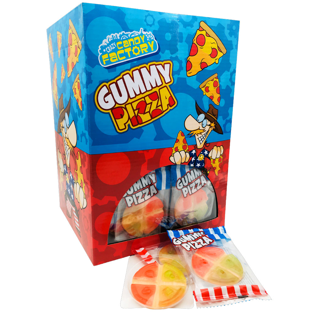 Crazy Candy Factory Mini Gummy Pizzas – 10g (Box of 100 Bags)