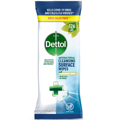 Dettol Biodegradable Antibacterial Wipes, 4 x 126 Pack
