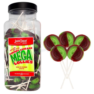 Dobsons Cherry Limeade Mega Lollies Jar 1.9kg – 90 Count