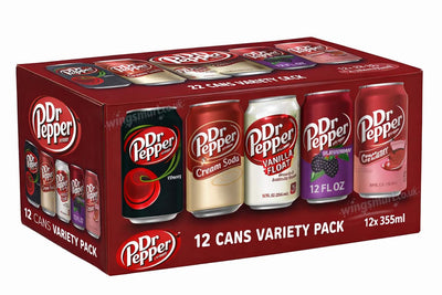 Dr Pepper Mixed Variety Pack – 12 x 355ml Cans | Cherry, Cream Soda, Vanilla Float & More