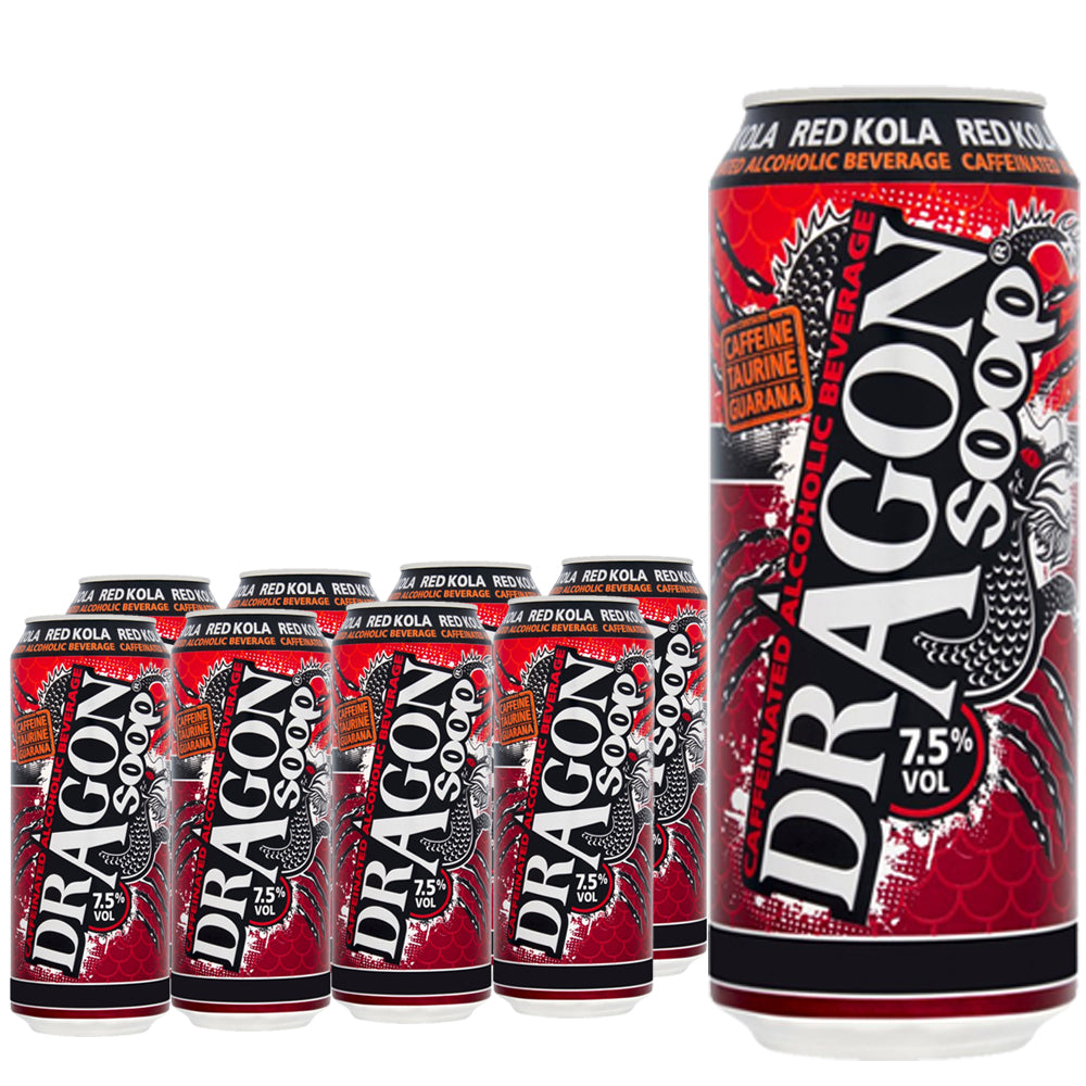 Dragon Soop Red Kola Caffeinated Alcoholic Beverage 500ml (Pack of 8)