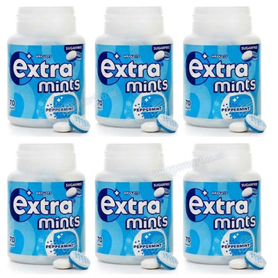 Wrigley’s Extra Peppermint Sugar Free Mints Bottle 70 Pieces (3 & 6 Pack)