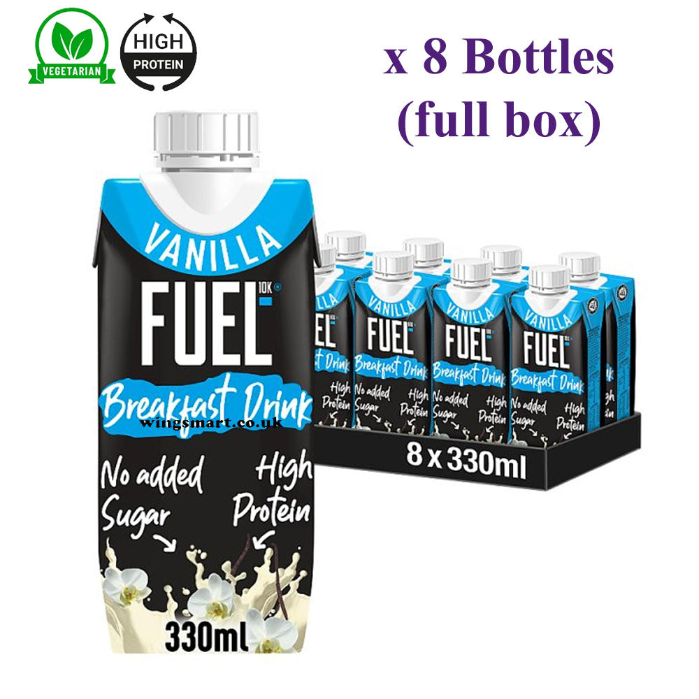 FUEL 10K Vanilla High Protein Milk Breakfast Shake Drink 330ml