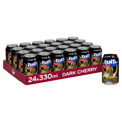 Fanta Dark Cherry Sparkling Soft Drink 330ml Cans (12 Pack / 24 Pack)