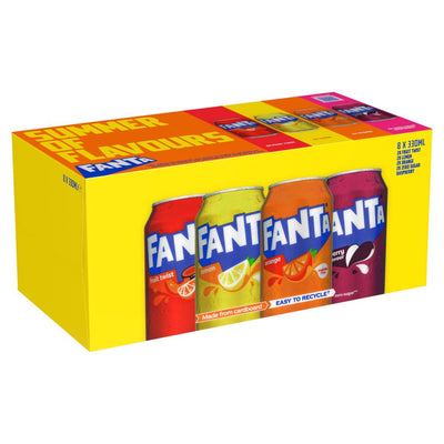 Fanta Flavours Variety Pack 8 x 330ml Cans