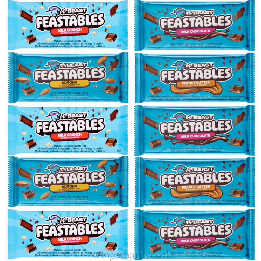 Feastables MrBeast Milk Chocolate Bars - Variety of Flavours 60g