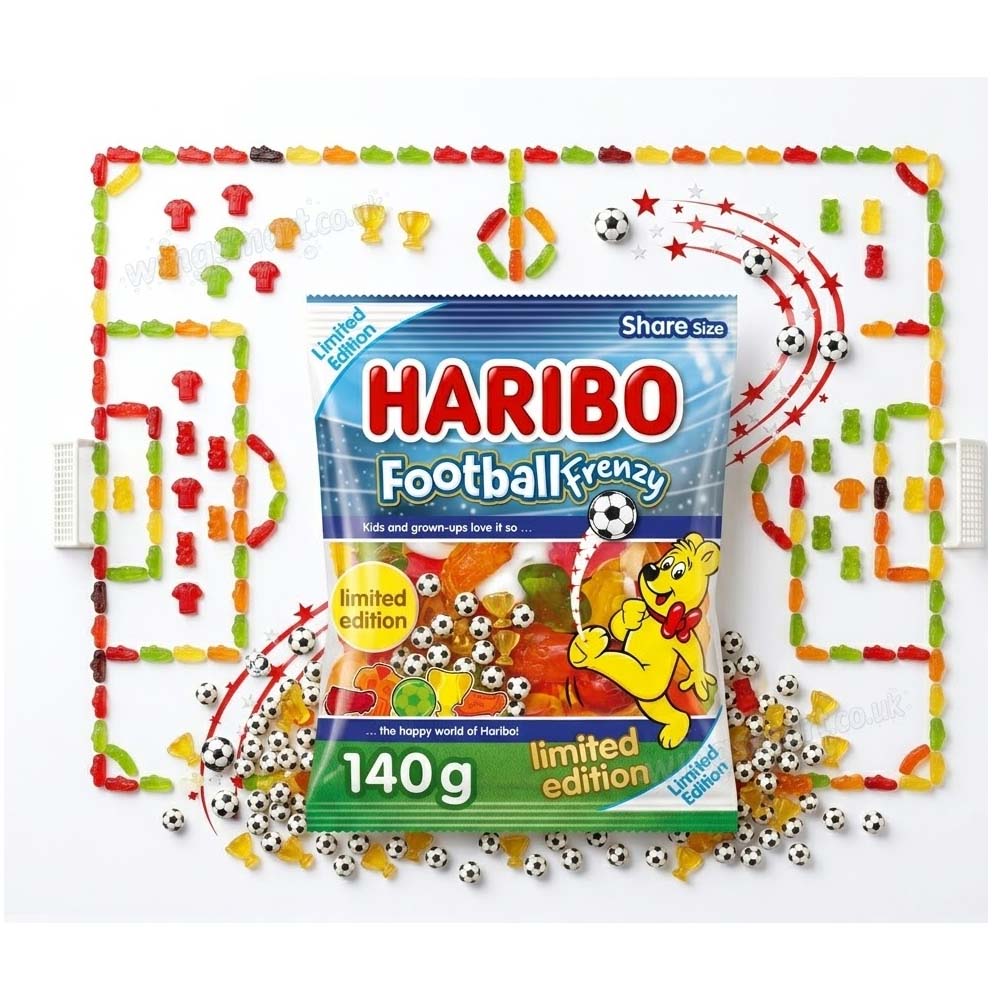 HARIBO Football Frenzy Limited Edition Sharing Bags 140g (Pack of 6 or 12)